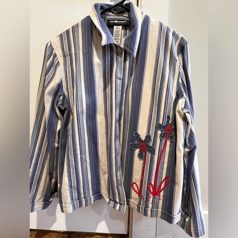 Sag Harbor women’s denim striped blazer